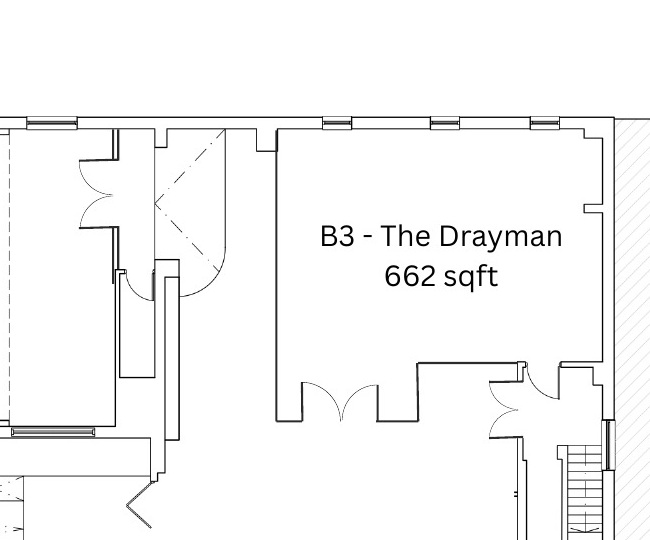 Labelled crop of the ground-floor overview showing unit B3