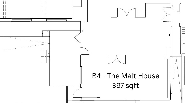 Labelled crop of the ground-floor overview showing unit B4