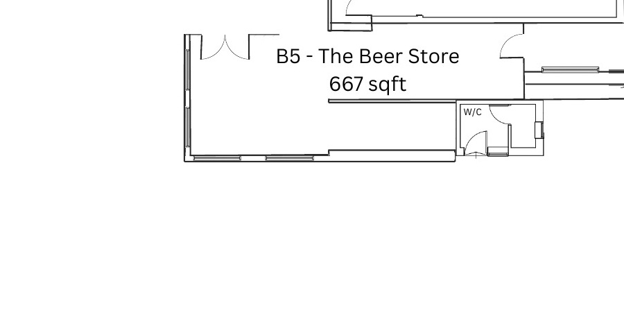 Labelled crop of the ground-floor overview showing unit B5