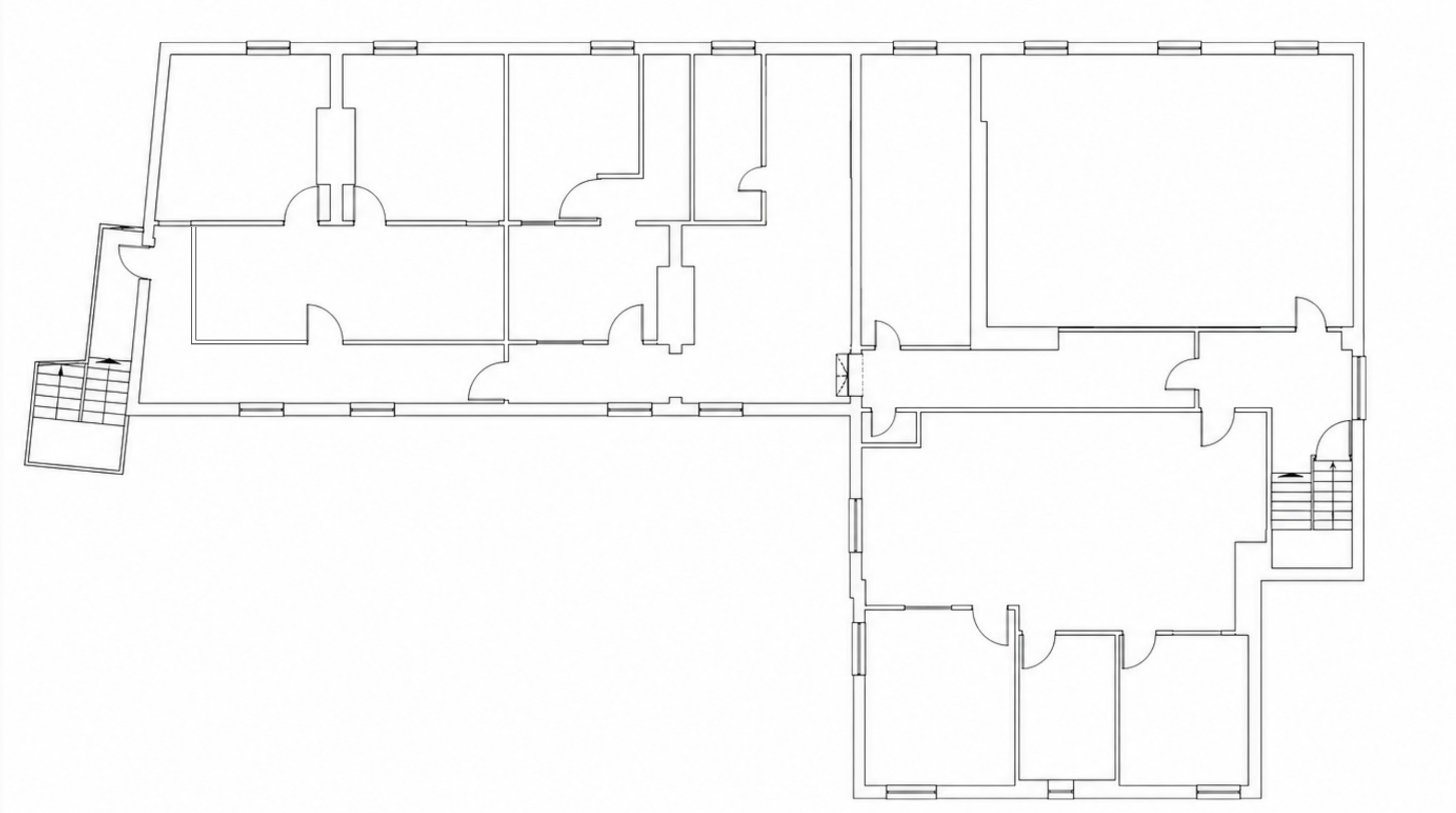 Second-floor overview of The Counting House showing offices C1 to C5 and shared space