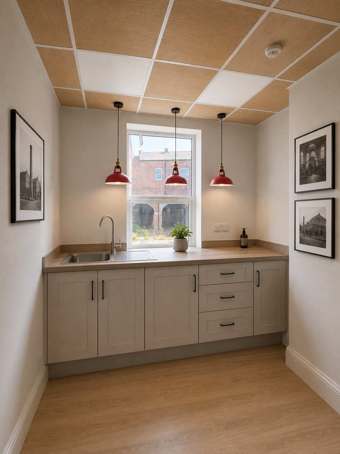 Portrait view of the shared kitchen
